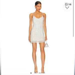 Show Me Your MuMu Silver Sparkle Mini Dress